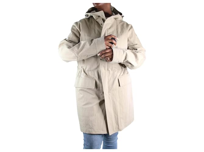 Loro Piana Neutral zip-up hooded rain jacket - size L Cotton  ref.1171440