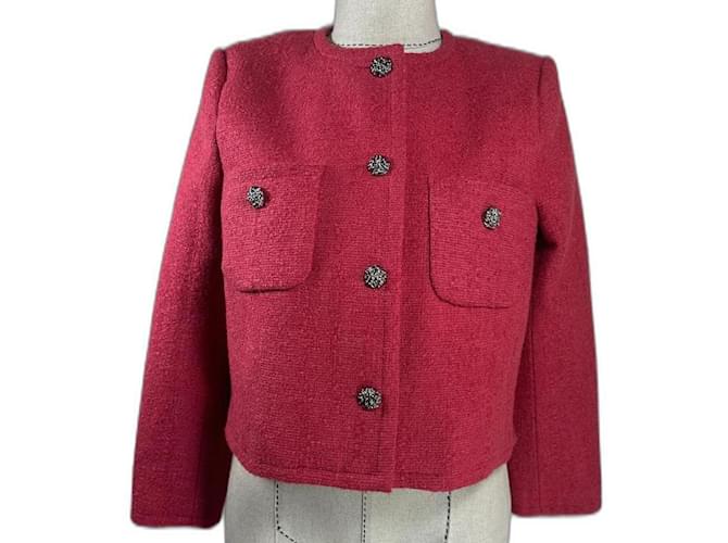 Ba&Sh Jackets Pink Cotton Wool Tweed  ref.1171454