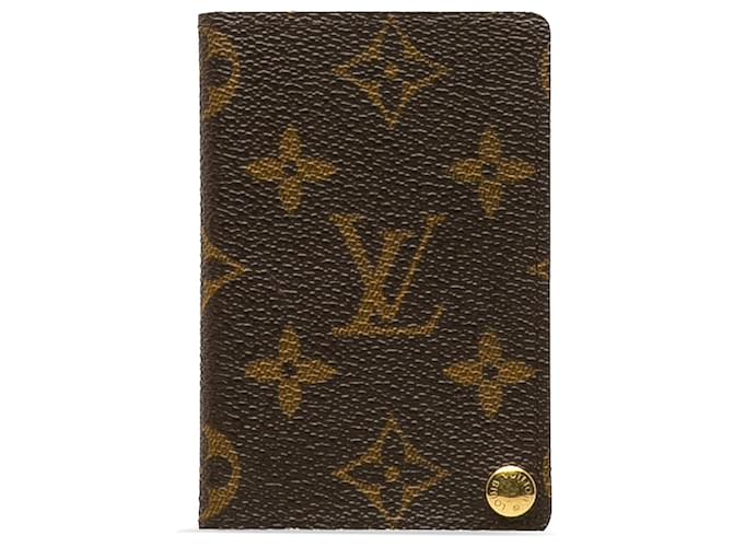 Louis Vuitton Brown Monograma Porte-Cartes Crédito Pressão Marrom Lona  ref.1171457