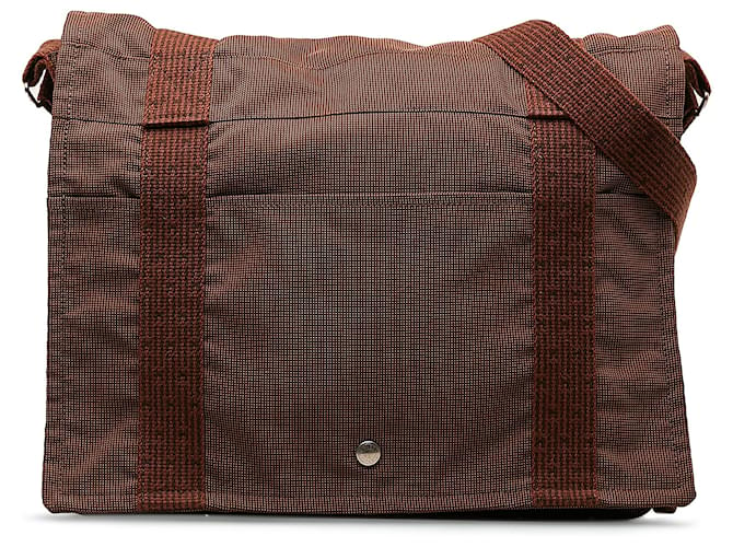 Hermès Hermes Brown Fourré Tout Besace Messenger PM Toile Tissu Marron  ref.1171480