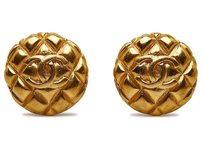Brincos Chanel Gold CC Clip On Dourado Metal Banhado a ouro  ref.1171498