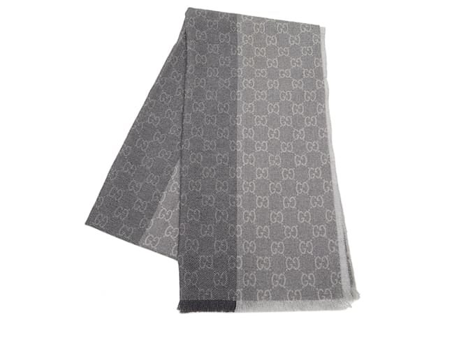 Écharpe en laine grise GG Gucci Tissu  ref.1171514