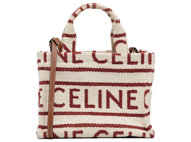 Céline Celine Brown Small All Over Cabas Thais Beige Cloth Cloth  ref.1171515