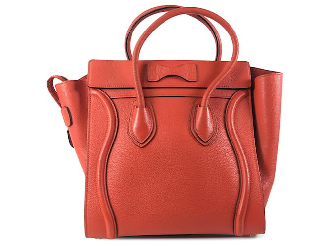 Céline Celine Orange Micro Luggage Tote Leather Pony-style calfskin  ref.1171524