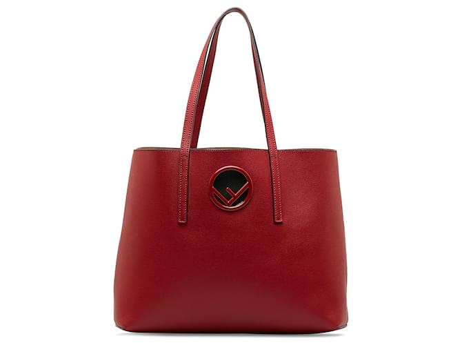 Fendi Red F Is Fendi Shopper-Tasche Rot Leder Kalbähnliches Kalb  ref.1171525