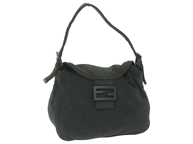 FENDI Mamma Baguette Shoulder Bag cotton Gray Auth am5207 Grey  ref.1171554