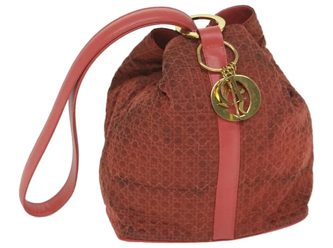 Christian Dior Canage Shoulder Bag Nylon Red Auth bs10264  ref.1171577