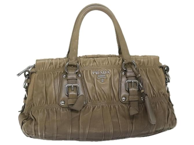 PRADA Hand Bag Leather Brown Auth ar10960b  ref.1171592