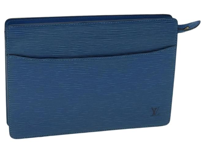 LOUIS VUITTON Epi Pochette Homme Clutch Bag Blue M52522 LV Auth 58456 Leather  ref.1171619