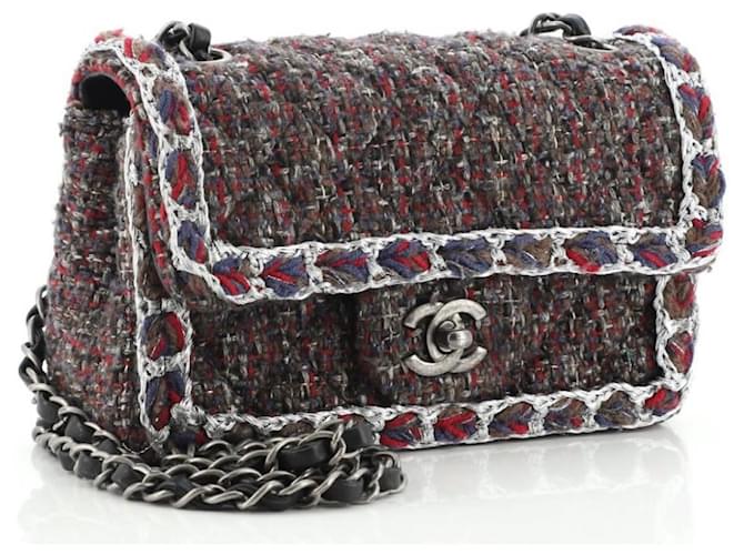 Timeless Chanel 2019 Mini Classic Single Flap Bag Braided Quilted Tweed Multiple colors  ref.1171688