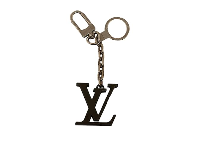 Porta-chaves prateado com iniciais Louis Vuitton LV Prata  ref.1171775