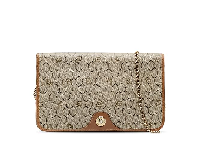 Tan Dior Honeycomb Chain Shoulder Bag Camel Cloth  ref.1171786