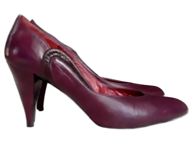 Christian Dior Heels Dark red Leather  ref.1171805