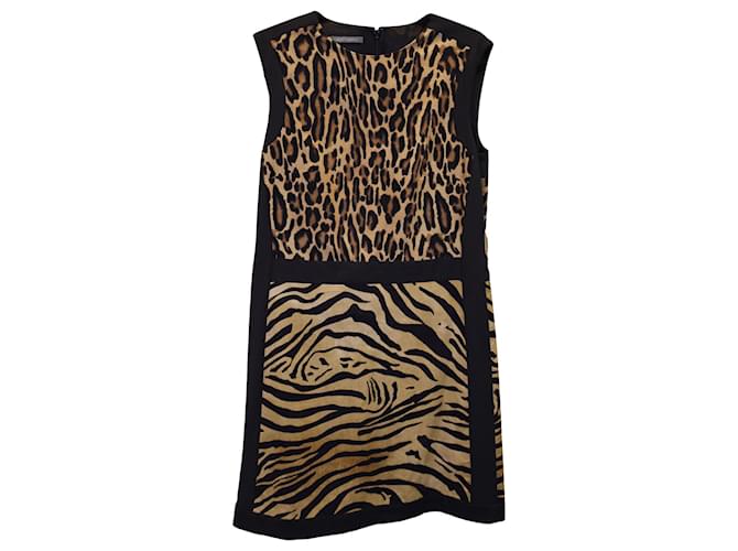 Ärmelloses Minikleid von Alberta Ferretti aus Baumwolle mit Animal-Print Schwarz  ref.1171840