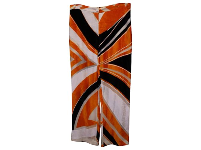 Emilio Pucci Knitted Pants in Orange Viscose Silk  ref.1171844