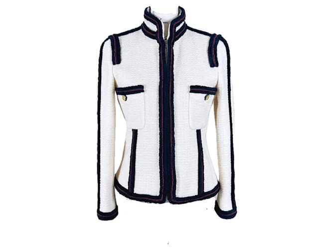 Chanel Collectors CC Buttons Tweed Jacket Cream  ref.1171891