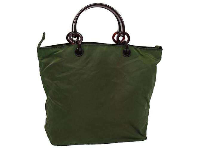 PRADA Hand Bag Nylon Khaki Auth 60968  ref.1171964