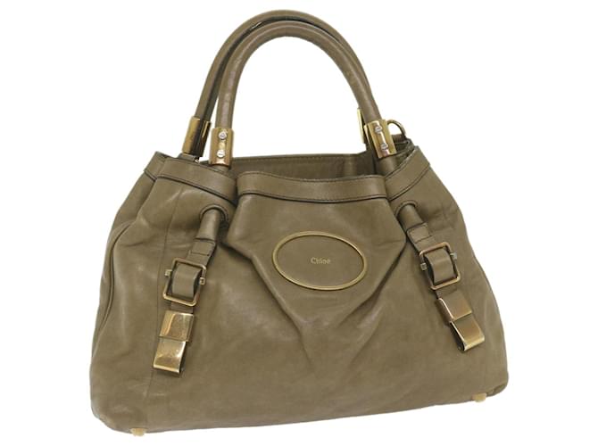 Chloé Chloe Victoria Hand Bag Leather Beige Auth yk9516  ref.1171987