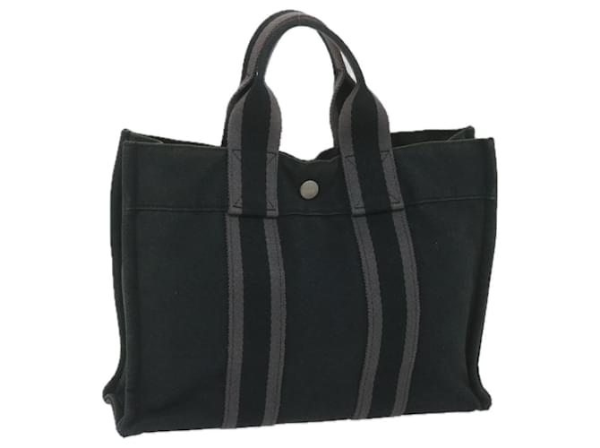Hermès HERMES Fourre Tout PM Hand Bag Canvas Black Auth bs10415 Cloth  ref.1171999