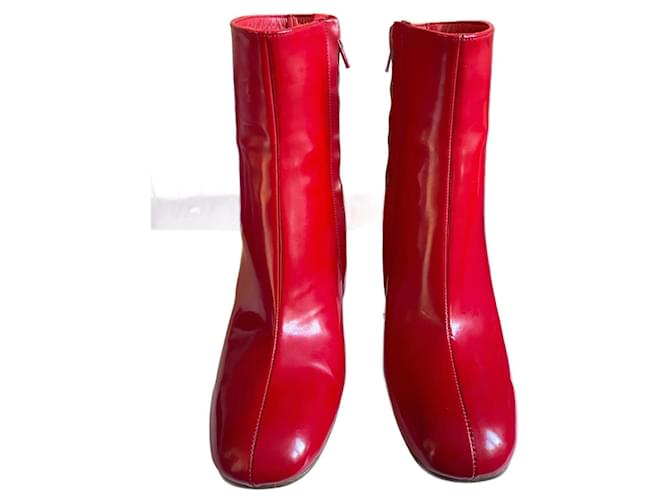 Maryam Nassir Zadeh Ankle Boots Red Leather Patent leather  ref.1172044