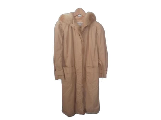 Courreges Coats, Outerwear Beige Silk  ref.1172060