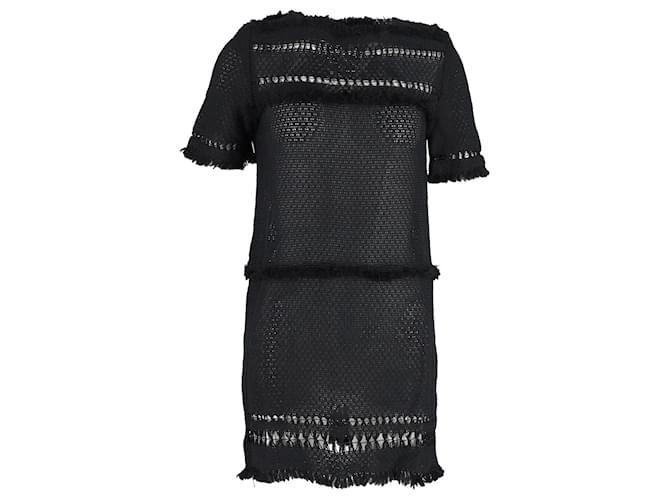 Vestido perforado Isabel Marant de viscosa negra Negro Fibra de celulosa  ref.1172104