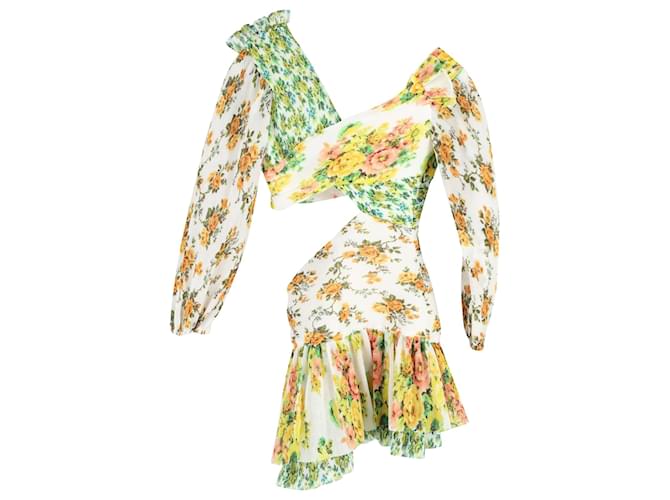 Zimmermann Golden Surfer Floral Cutout Mini Dress in Multicolor Polyester Python print  ref.1172112