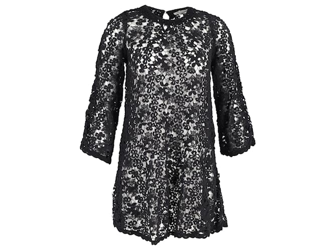Isabel Marant Sheer Lace Dress in Black Polyester  ref.1172115