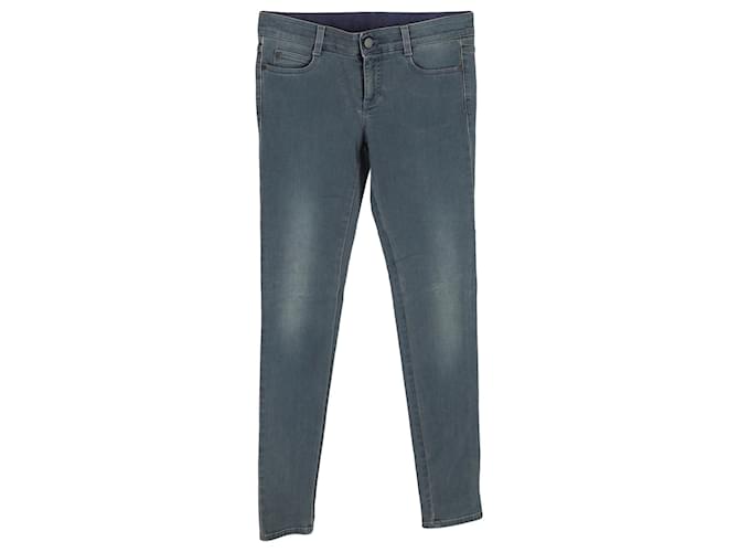 Stella Mc Cartney Stella Mccartney dark grey skinny jeans  Blue Cotton  ref.1172140