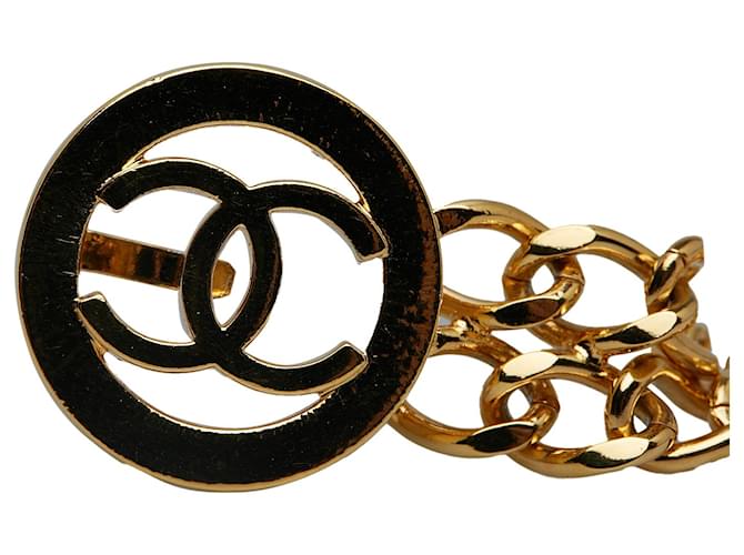 Cintura a catena con medaglione dorato CC Chanel D'oro Metallo Placcato in oro  ref.1172195