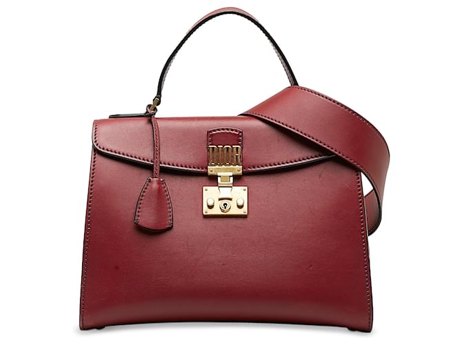 Dior Red DiorAddict Top Handle Bag Leather Pony-style calfskin  ref.1172230