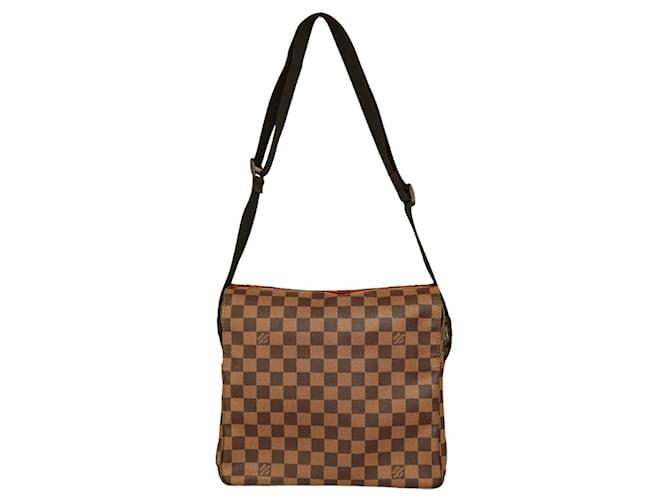 Louis Vuitton Naviglio Ebene Damier Canvas Unisex Messenger Top Flap Zipper Bag Brown  ref.1172247