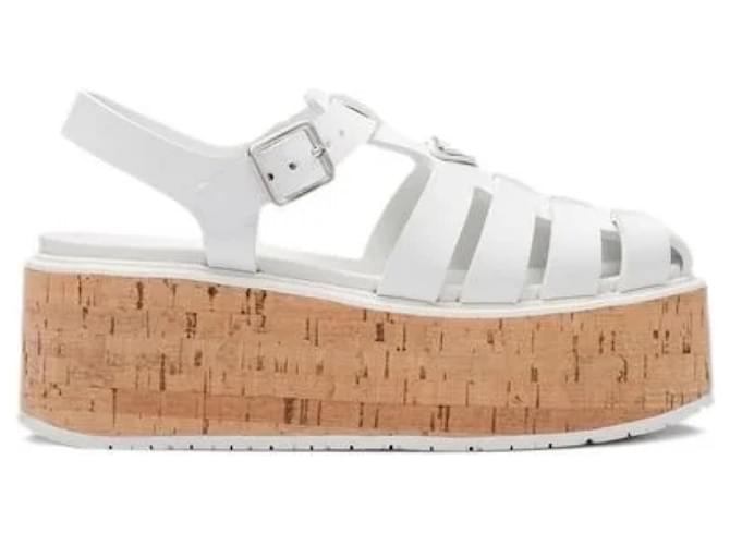 Prada sandali Bianco Pelle  ref.1172248
