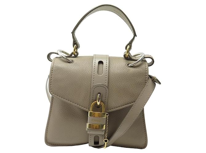 Chloé CHLOE ABY HANDBAG IN TAUPE LEATHER CROSSBODY LEATHER HAND BAG PURSE  ref.1172404