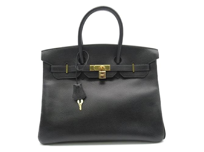 Hermès Ardenas Birkin 35 Negro Cuero Becerro  ref.1172431