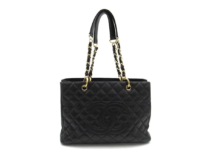 Chanel Gran bolso de compras CC Caviar Negro Cuero  ref.1172435