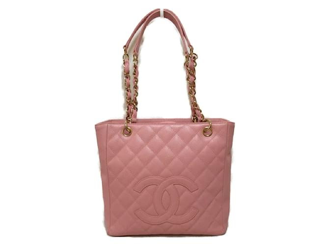 Chanel CC Caviar Petite Einkaufstasche Pink Leder  ref.1172442