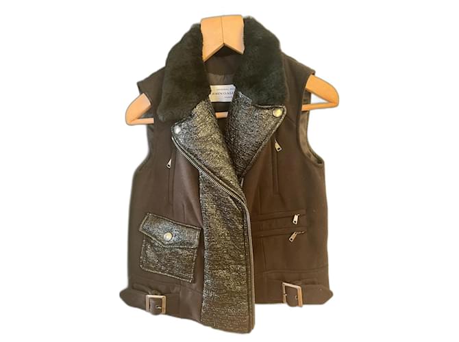 John Galliano Jacket without sleeves Black Cotton Polyester Viscose Polyamide Polyurethane  ref.1172477