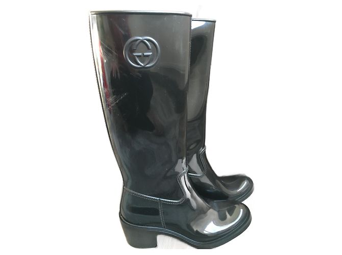 Gucci Rubber Boots Black Size 39
