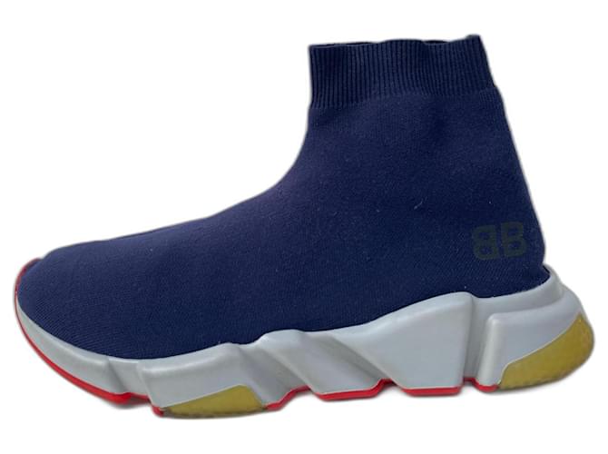 Balenciaga Speed-Sneaker-Trainer Blau Leinwand  ref.1172511