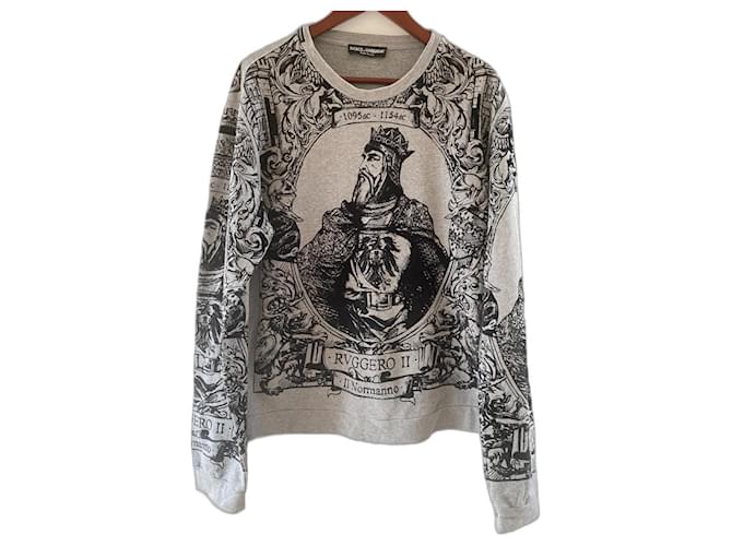 Dolce & Gabbana Dolce&Gabbana-Sweatshirt Grau Baumwolle  ref.1172544