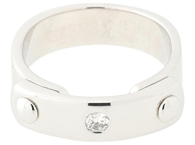 Ring Hermès Hermes Prata Ouro branco  ref.1173125