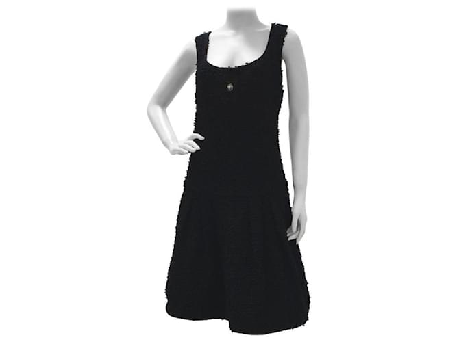 Chanel 17P CC Black Fantasy Tweed Dress  ref.1173166