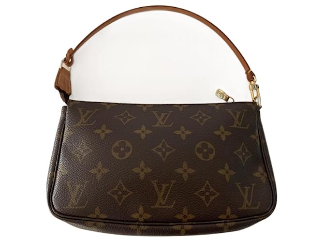 Louis Vuitton Clutch bags Dark brown Cloth  ref.1173185