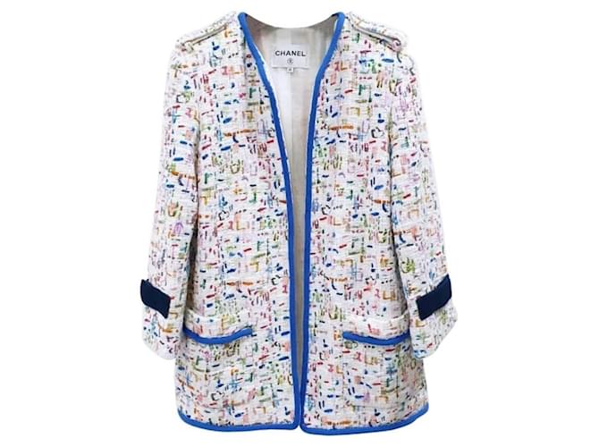 Chanel 17Veste blazer multicolore P Tweed  ref.1173219