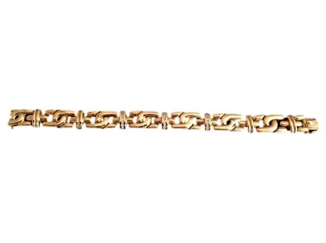 Autre Marque Yellow gold bracelet 18 carats with diamonds Gold hardware  ref.1173271
