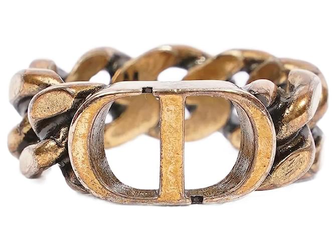 Christian Dior CD Chain Ring Gold Base Metal Medium Golden