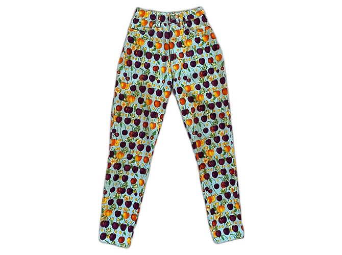 Jeans Mom Versace Jeans Couture Estampado Cerezas Multicolor