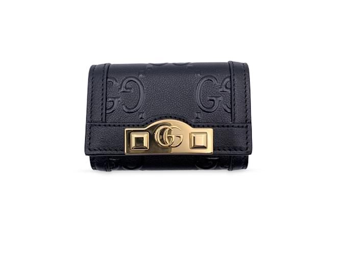 Gucci Black Monogram Leather Wonka 6 Key Holder Case Pouch  ref.1173742