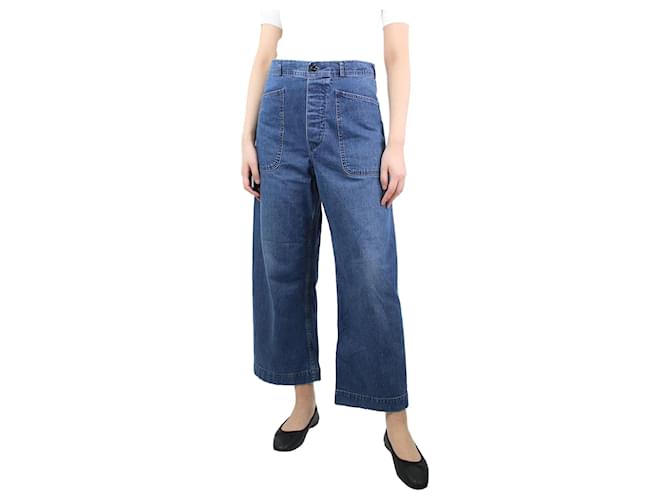 Autre Marque Calça jeans azul de perna larga - tamanho UK 10 Algodão  ref.1173785